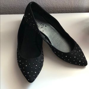 Black studded flats